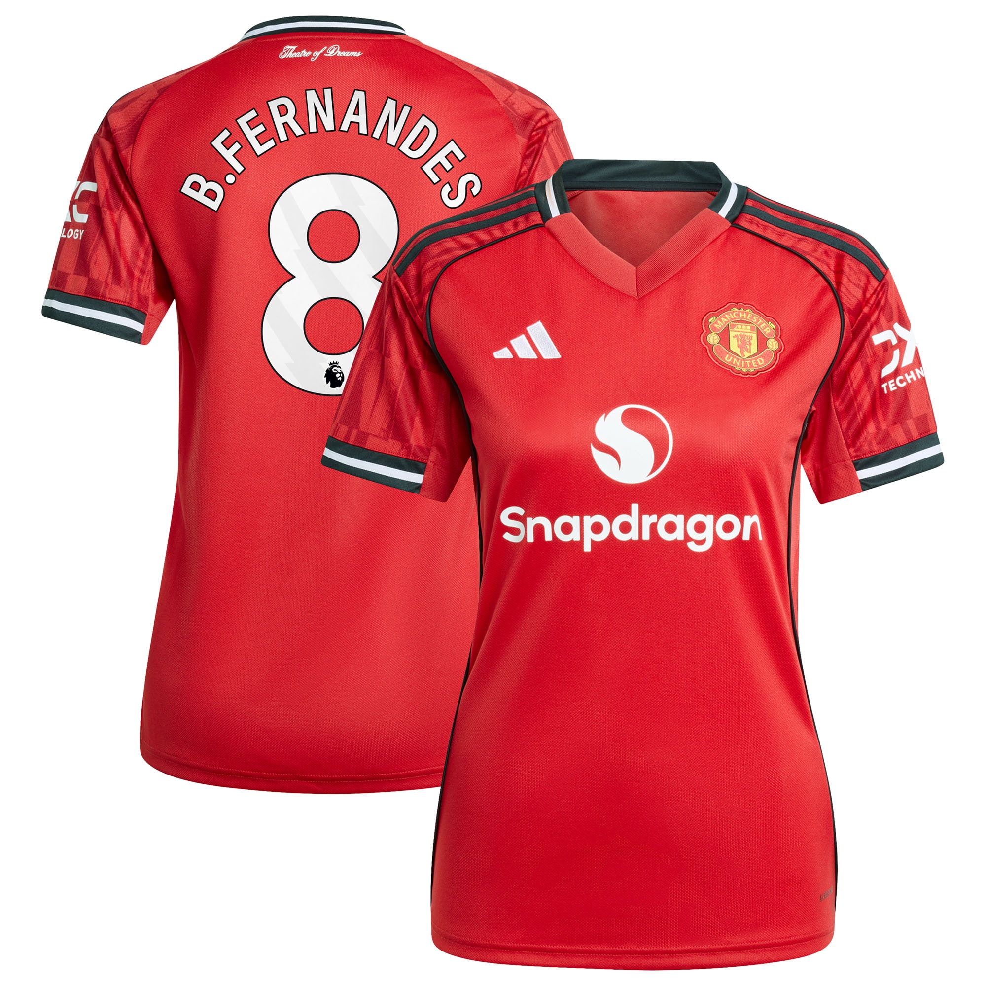 [SJH] Bruno Fernandes Manchester United Women's Home 2025/26 Replica Player Jersey - Red
