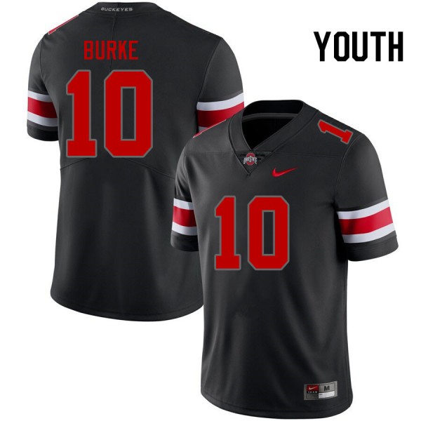 Youth Ohio State Buckeyes Denzel Burke #10 Nike Black Performance