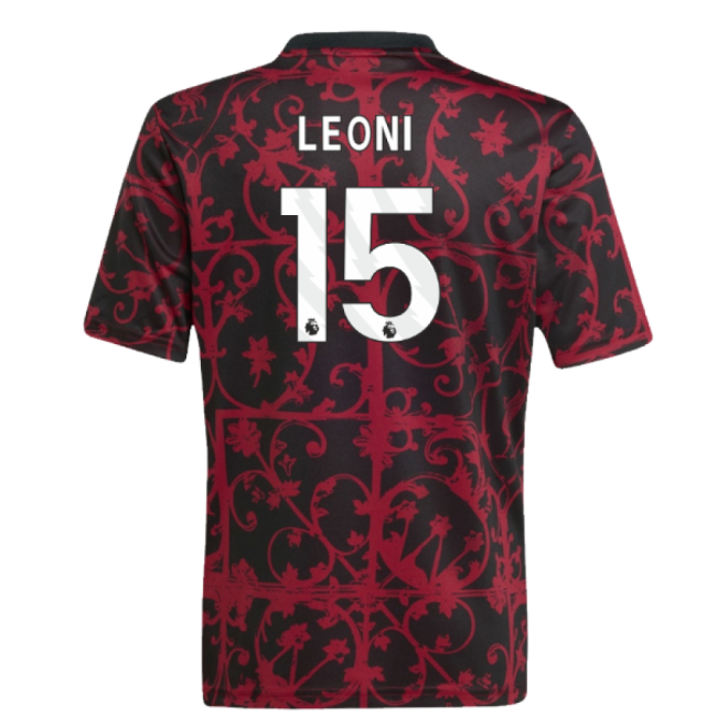 2025-2026 Liverpool Shirt (Black) - Kids (Leoni 15) (Black)