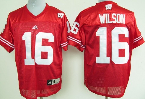 Men's None Red 2024 durabl Russell Wilson #16 away jersey Jersey