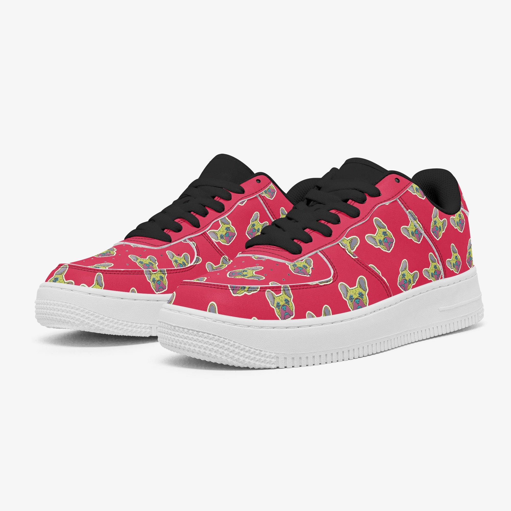 Stylish Velvet - Low-top Leather Sneakers for Pet Enthusiasts