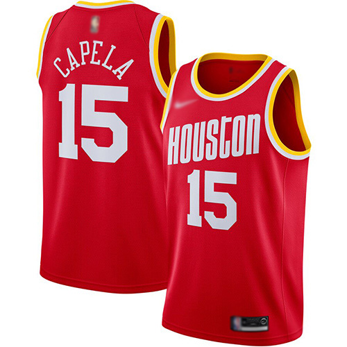 Red Nike Houston Rockets #15 Jersey - Polyester NBA Fan Apparel