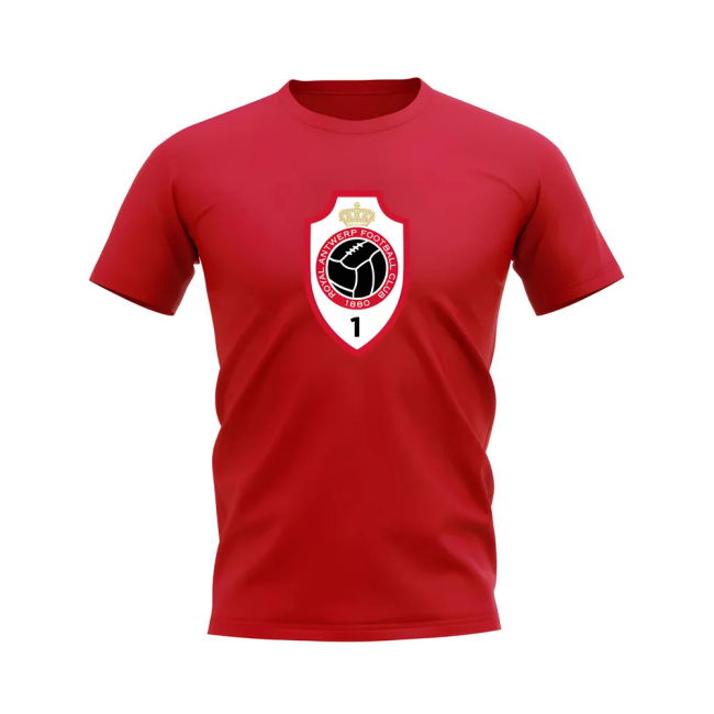 T-Shirt Antwerp Badge Vibrant Red Match Replica Supporter Version