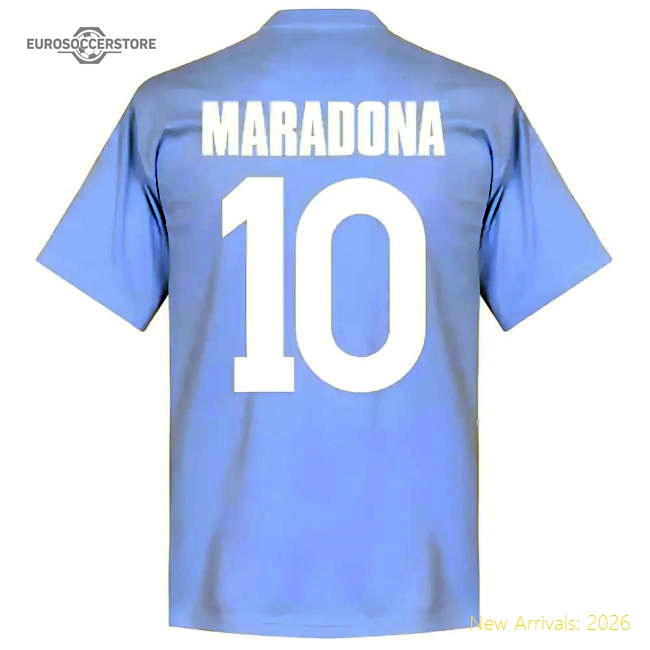 Popular Authentic Napoli Maradona 10 Team T-Shirt - Sky