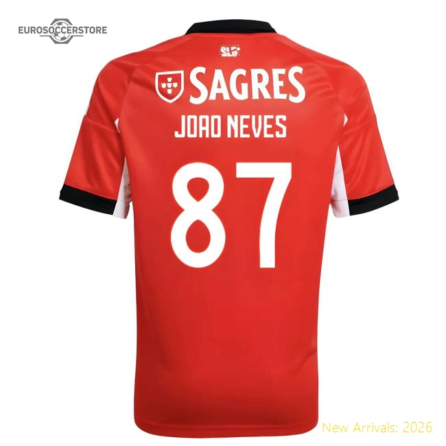 2025-2026 Benfica Home Shirt (Kids) (Joao Neves 87)