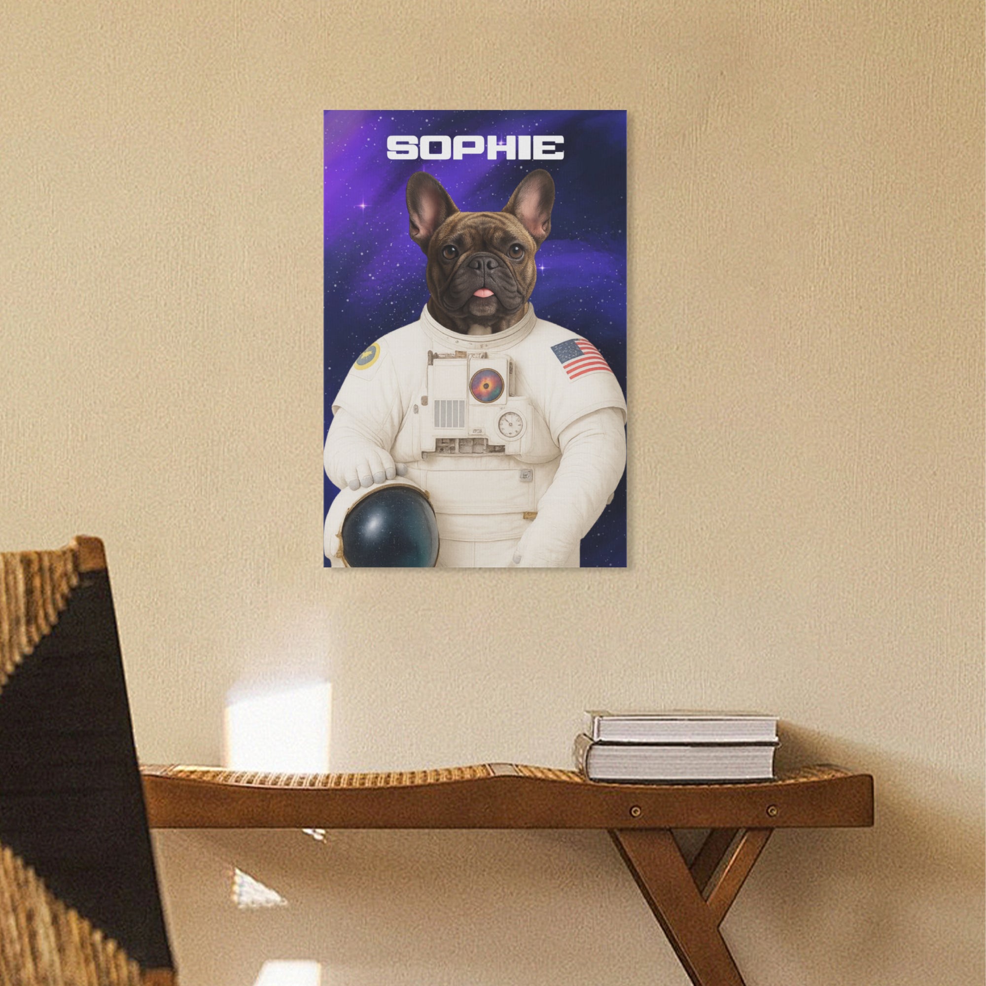 French Bulldog Elvis Personalized Vertical Canvas Painting Durable Dog Item