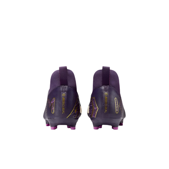 Nike Youth Jr. Zoom Superfly 10 Academy Kylian Mbappe KM FG/MG Soccer Cleats (Grand Purple/Pale Ivory)
