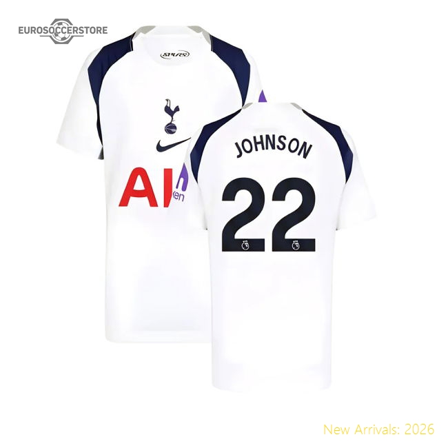 First-class 2025-2026 Spurs Hotspur Home Shirt (kids) (johnson 22)