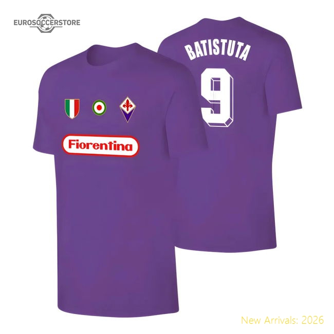 Match-Day Fiorentina Retro T-Shirt Gabriel Batistuta - Purple