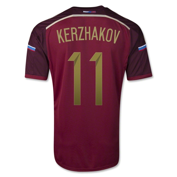 2014 Russia 11 KERZHAKOV Home Red Jersey Shirt - Official Replica 5086