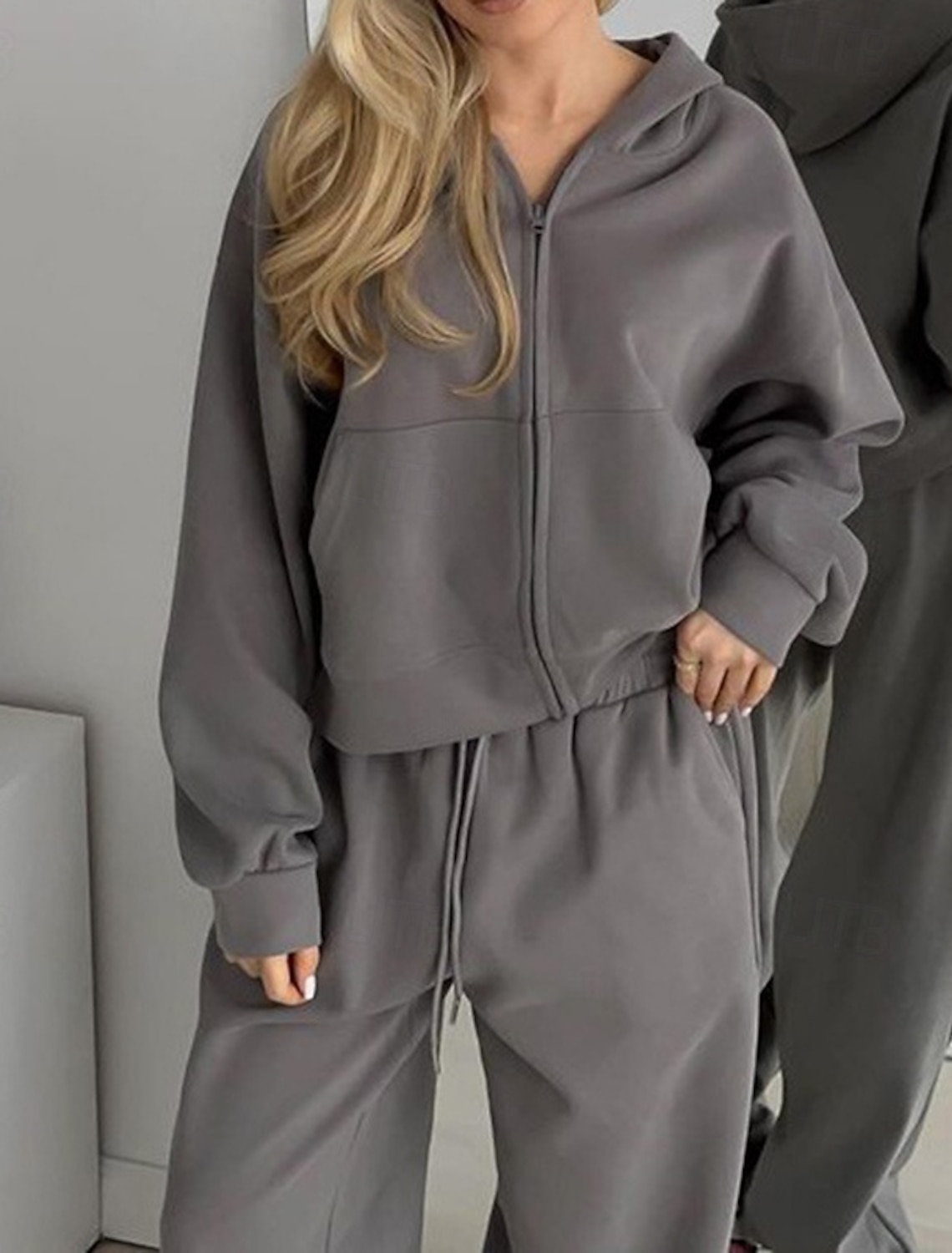 Women's Tracksuit Sweatpants Zip Up Hoodie Drawstring Pocket Solid Colored Clothing Suit Spring Fall White Pink Gym Training Running High Waist Windproof Lightweight Moisture Wicking Long Sleeve Sport