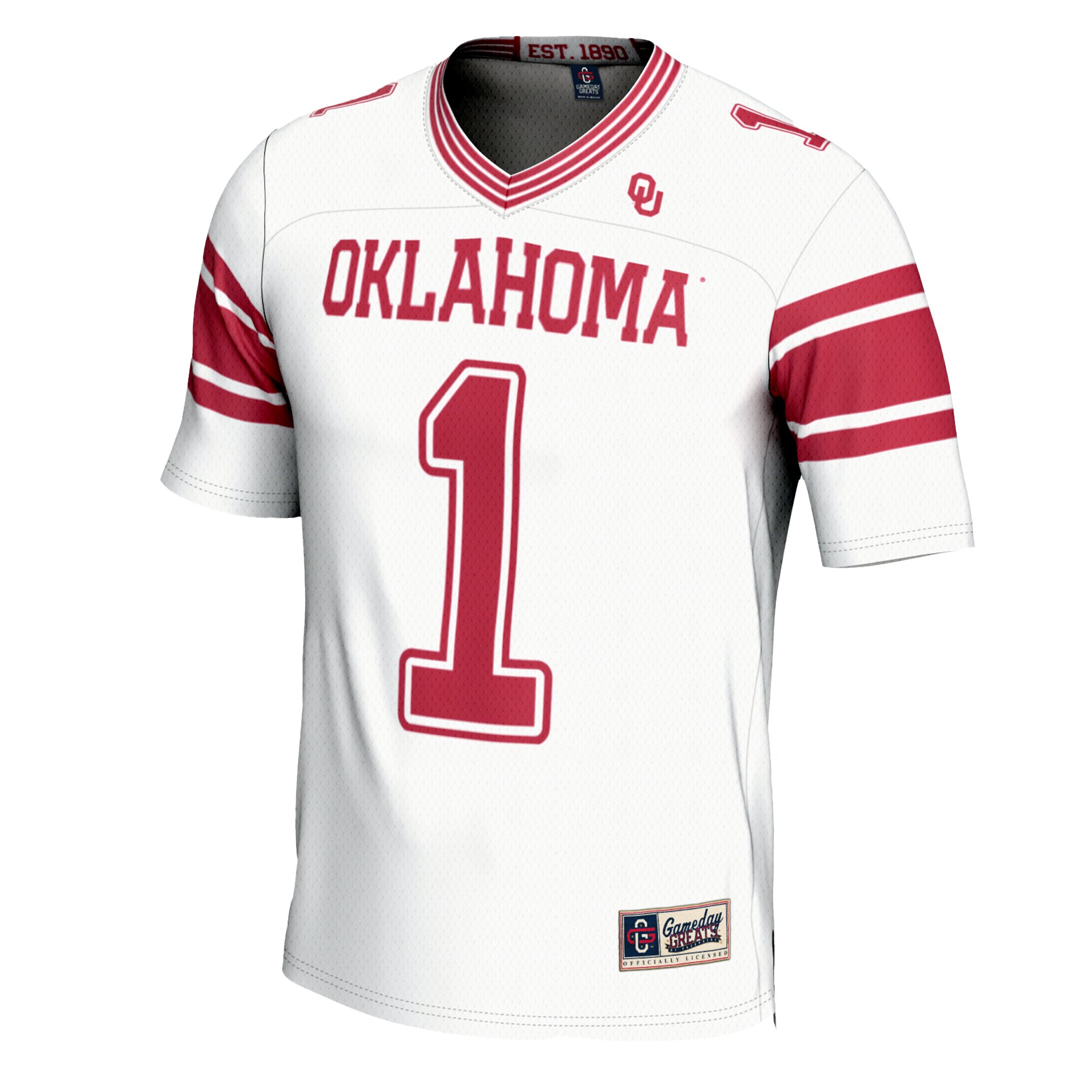 Youth #1 White Oklahoma Sooners Football Jersey