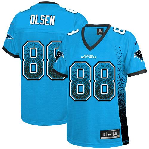 Authentic NFL Carolina Panthers #88 Greg Olsen Blue Elite Jersey