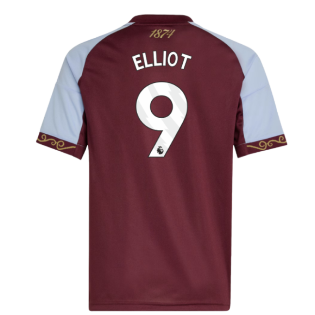 2025-2026 Aston Villa Home Shirt (Kids) (Elliot 9) For Premier League