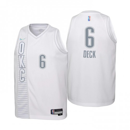Oklahoma City Oklahoma City Thunder #6 Gabriel Deck Youth Nike White 2021/22 Swingman Jersey ¨C City Edition Youth