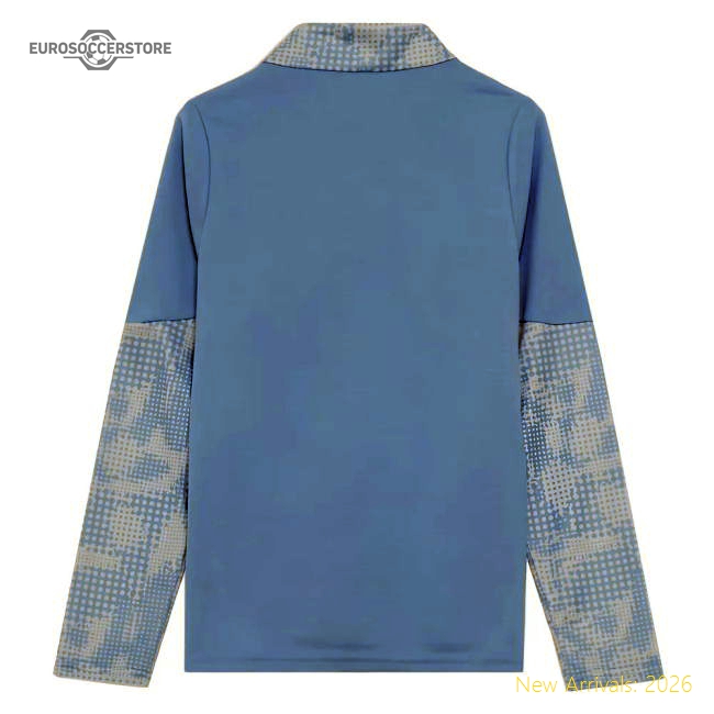 Authentic 2025-2026 Man City Training 1/4 Zip Top (light Blue) - Kids