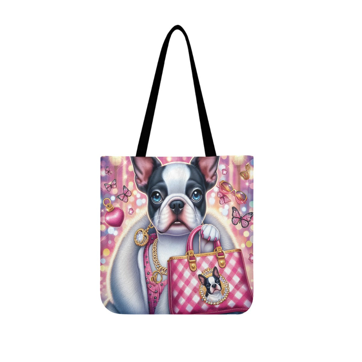 French Bulldog Bruno Cloth Tote Bags For Boston Terrier Lovers Durable Dog Item