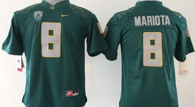 Men's None Marcus Mariota #8 college football Green 2014 moisture