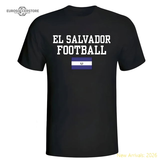Exceptional El Salvador Football T-shirt - Black - Supporter Edition