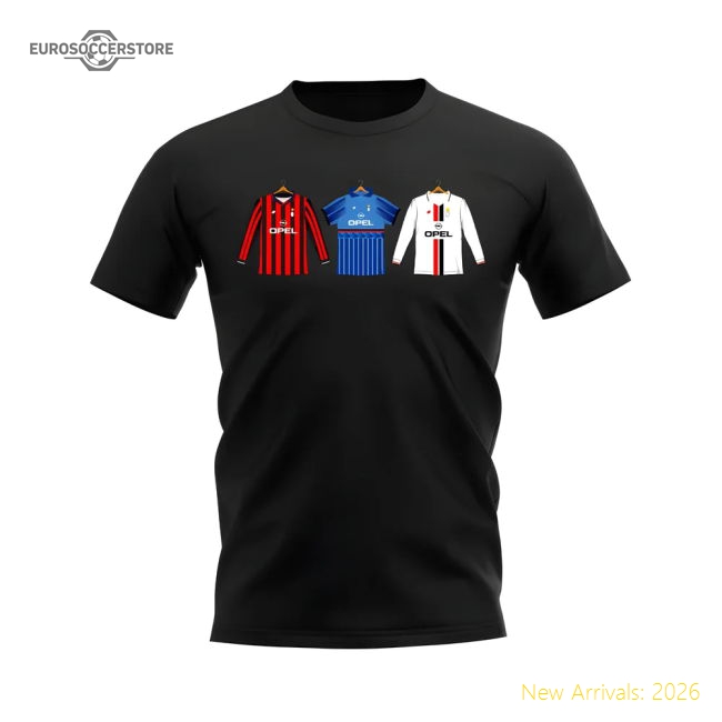 Performance Ac Milan 1995-1996 Retro Shirt T-Shirt (Black)