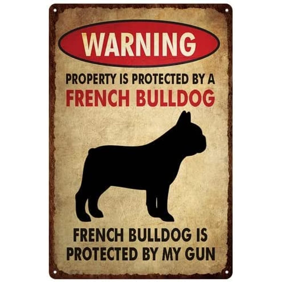 MetalPaws French Bulldog Vintage Metal Sign