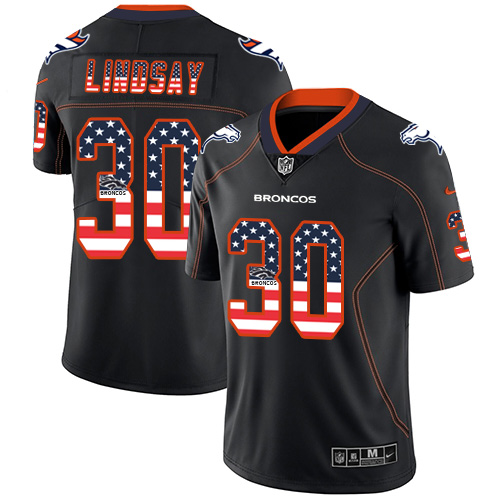 Premium NFL W D B Broncos #30 Phillip Lindsay Black Limited Jersey