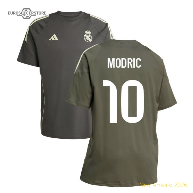 Professional-Grade 2025-2026 Real Madrid Training Tee (Utility Grey) (Modric