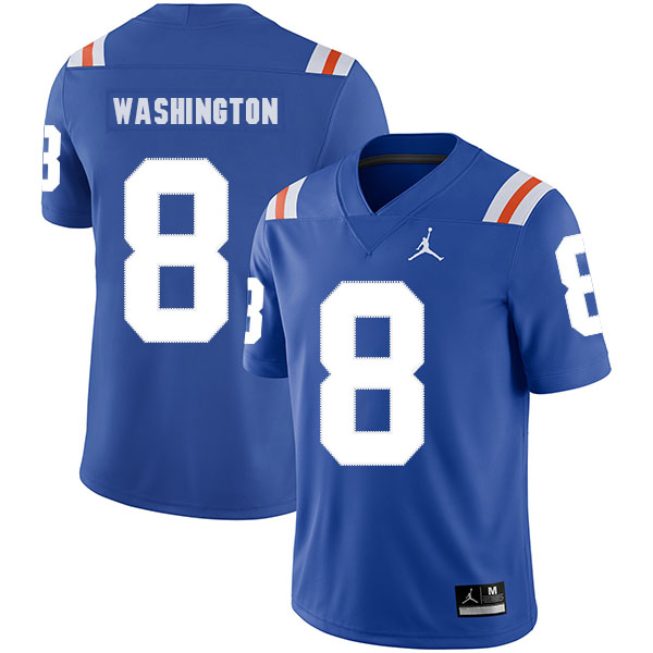 embroidered Men's None Nick Washington #8 Blue 2024 Football Jersey