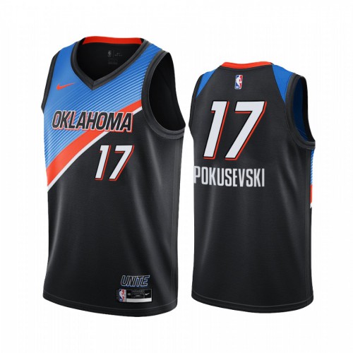 High-Quality Thunder #17 Aleksej Pokusevski 2020 City NBA City Jersey