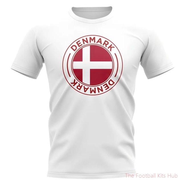 Denmark Football Badge T-Shirt (White)