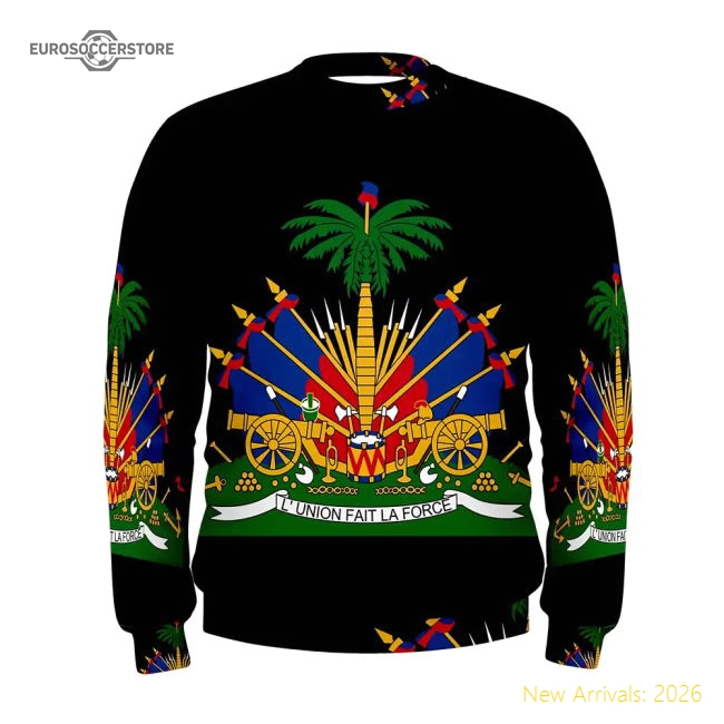 Premium-grade Haiti Coat Of Arms Sublimated Sweatshirt - Official Design