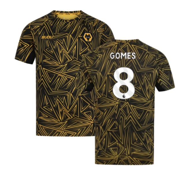 Retro 2025-2026 Wolves Home Pre-Match Shirt (Black) (Gomes 8) for G...