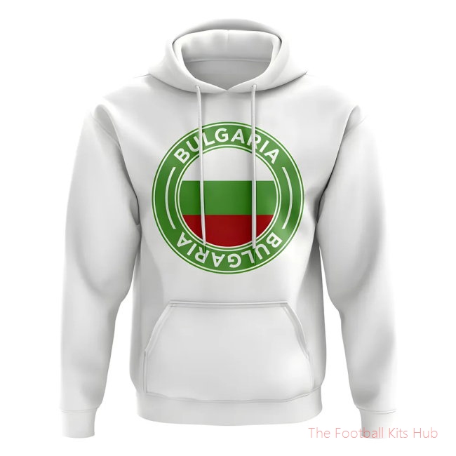 Men Bulgaria Football Badge Hoodie (White)