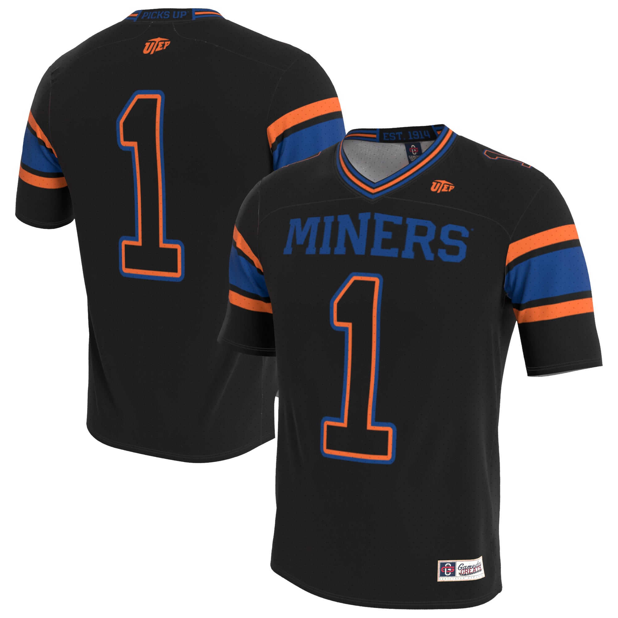 Youth UTEP Miners Lightweight Collegiate Football Blackout Fashion Jersey