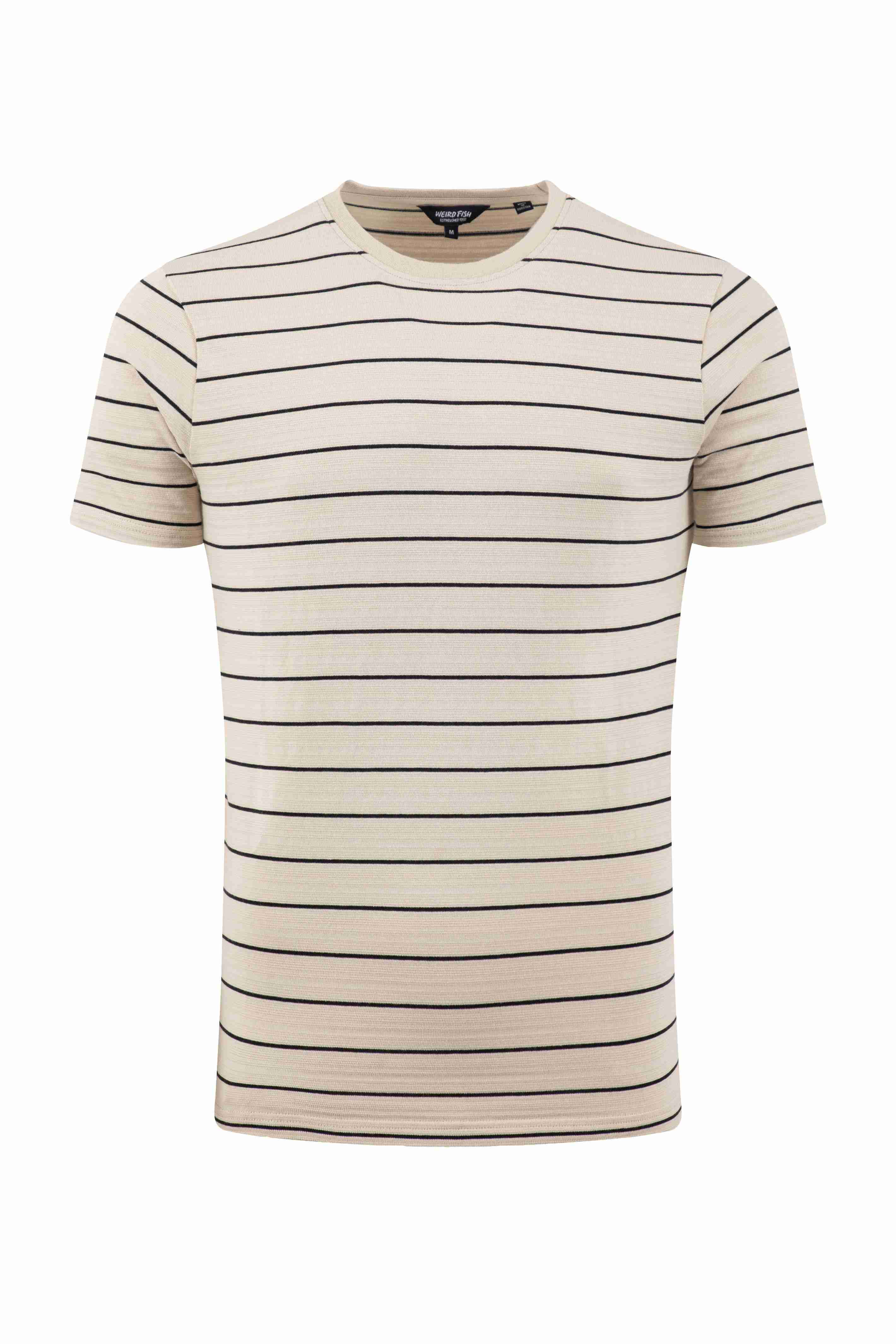 Grayson Textured Stripe T-Shirt Ecru