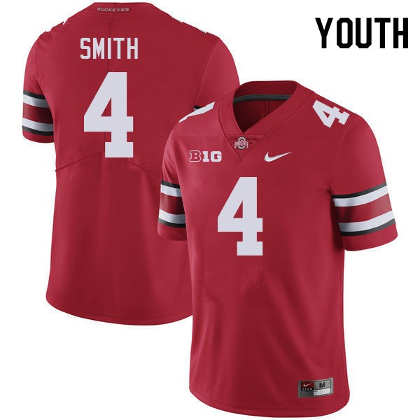 Youth Ohio State Buckeyes #4 Jeremiah Smith Red Nike Stitch Jersey
