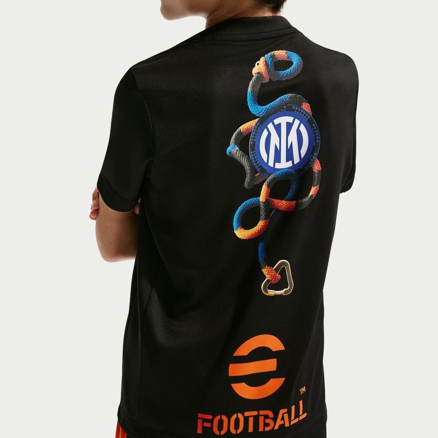 Inter X ACG Training T-Shirt Dri-FIT Academy Pro Pre Match 4th - Black/Safety Orange Kids