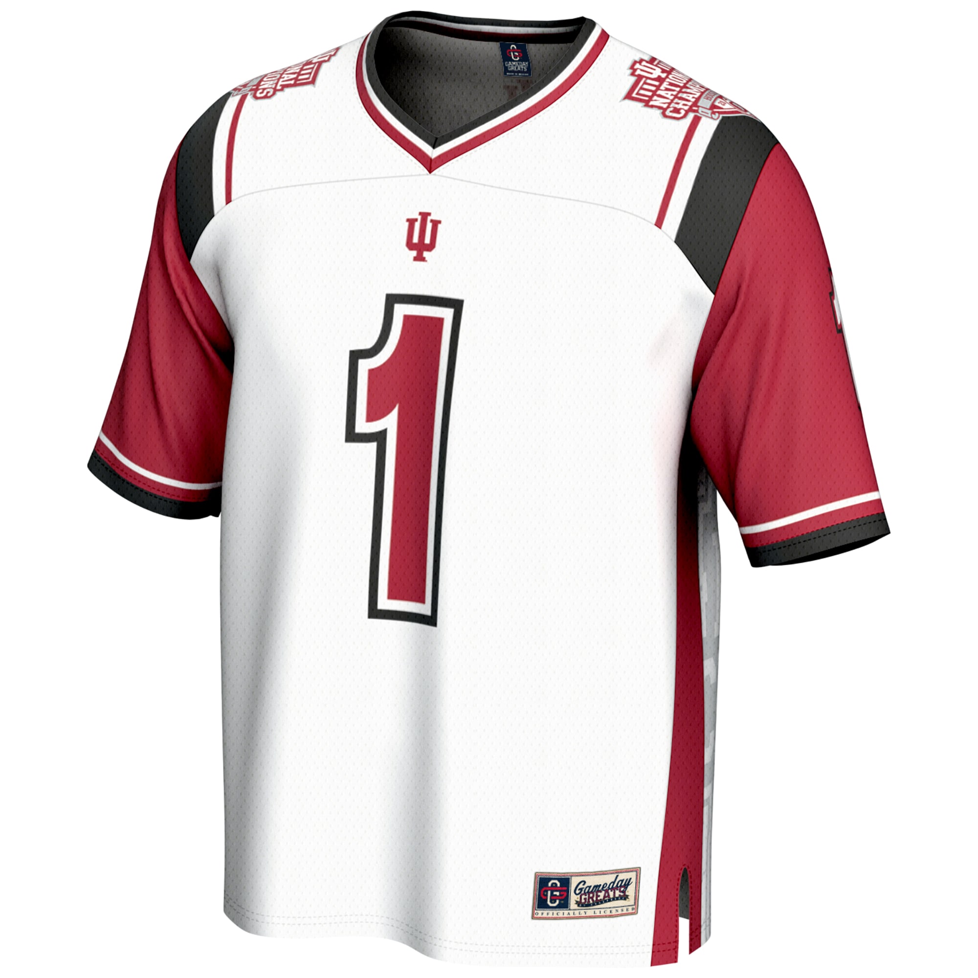 #1 Indiana Hoosiers GameDay Greats Youth College Football Playoff 2025 National Champions Commemorative Lightweight Fashion Jersey - White