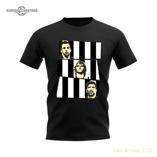 Del Piero Nedved Buffon Juve Trio Supporter Tee (black) - Great Value