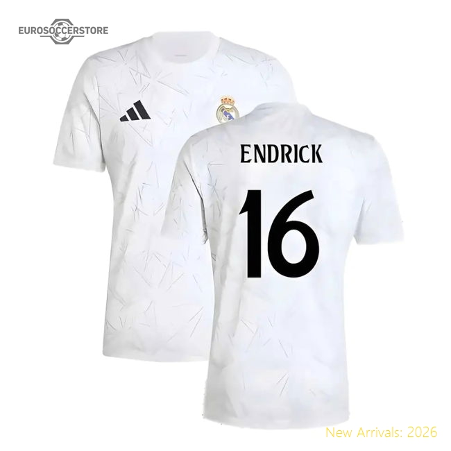 Premium 2024-2025 Real Madrid Pre-Match Shirt (White) (Endrick 16)
