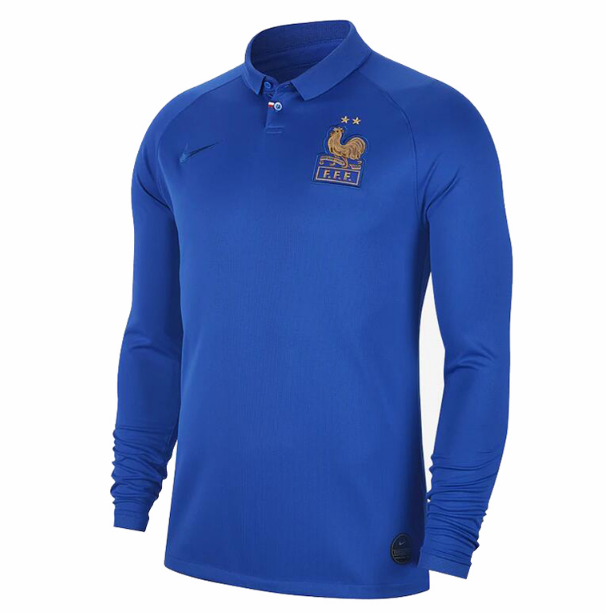 2019 FRANCE BLUE LONG SLEEVE CENTENARY SOCCER JERSEY SHIRT - Official