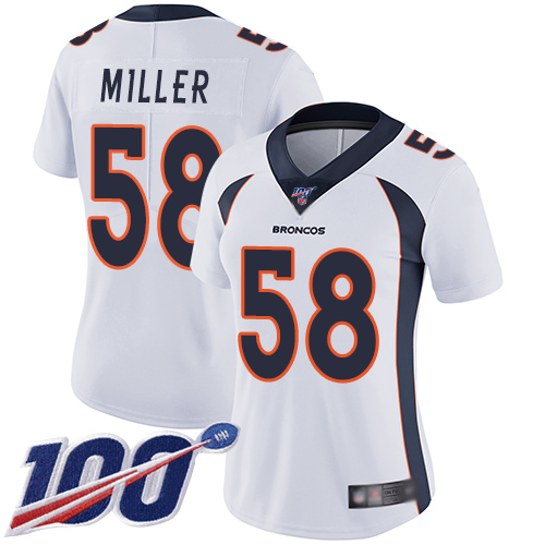 NFL D B Broncos #58 Von Miller Limited White Jersey - Fan Favorite