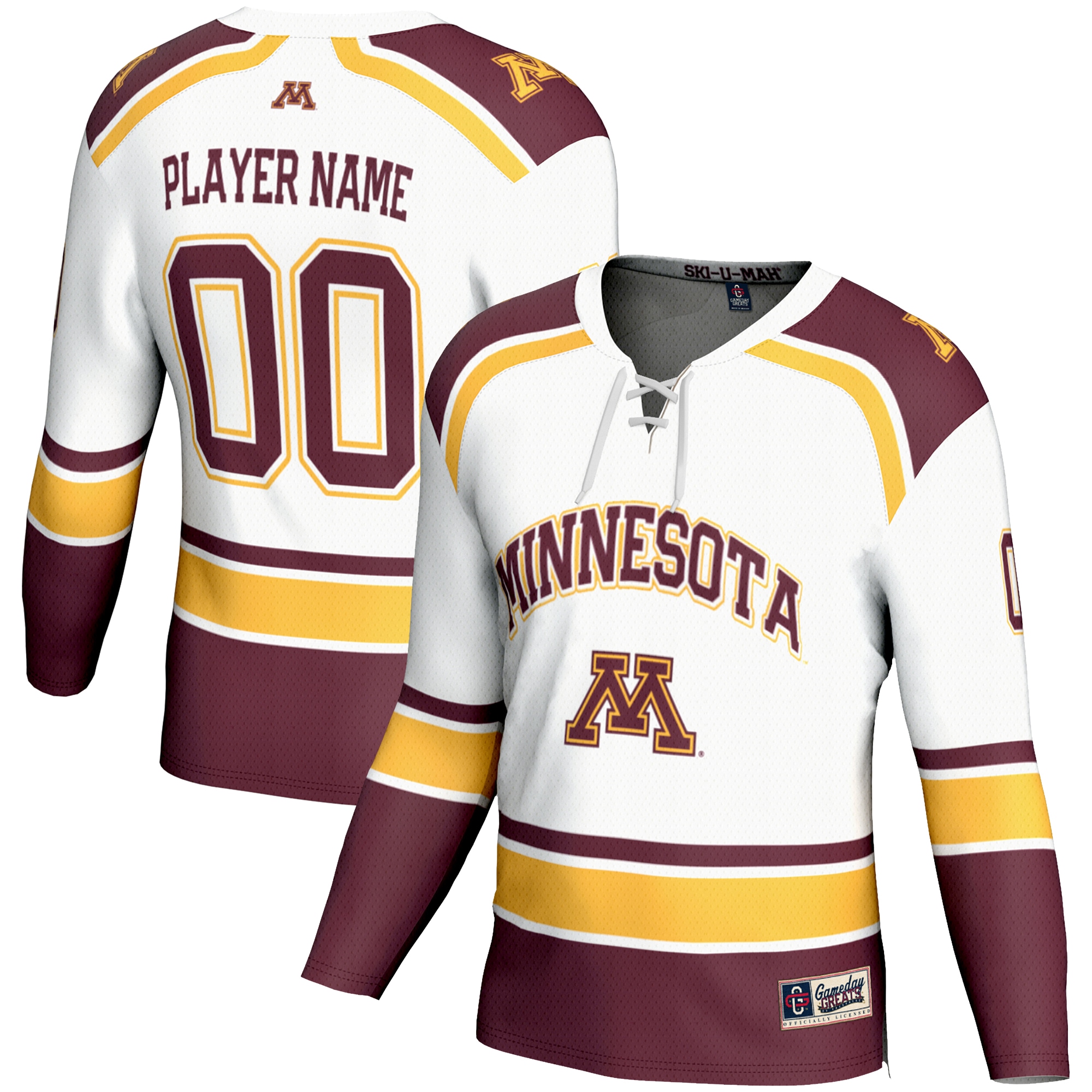 [NJP] Minnesota Golden Gophers GameDay Greats Youth NIL Pick-A-Player Women's Hockey Jersey - White