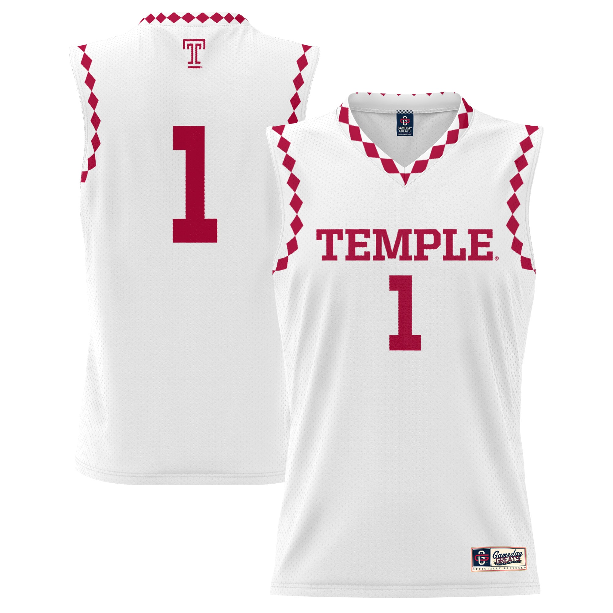 [DDG] Women's Temple Owls GameDay Greats Lightweight Men's Basketball Fashion Jersey - White