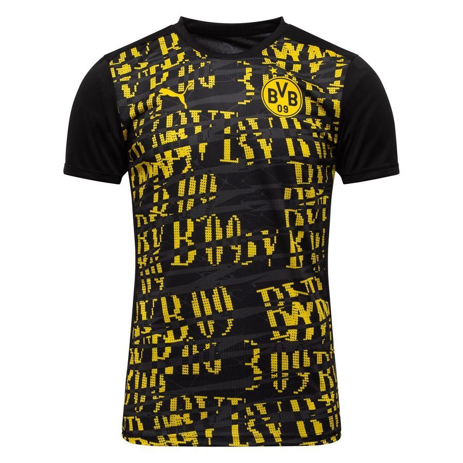 Dortmund Training T Shirt Pre Match Puma Jet Black/faster Yellow Kids