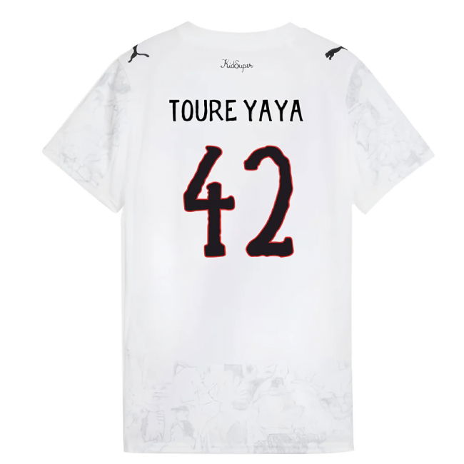 2025-2026 KIDSUPER x Manchester City CWC Shirt (White) - Womens (Toure Yaya 42)
