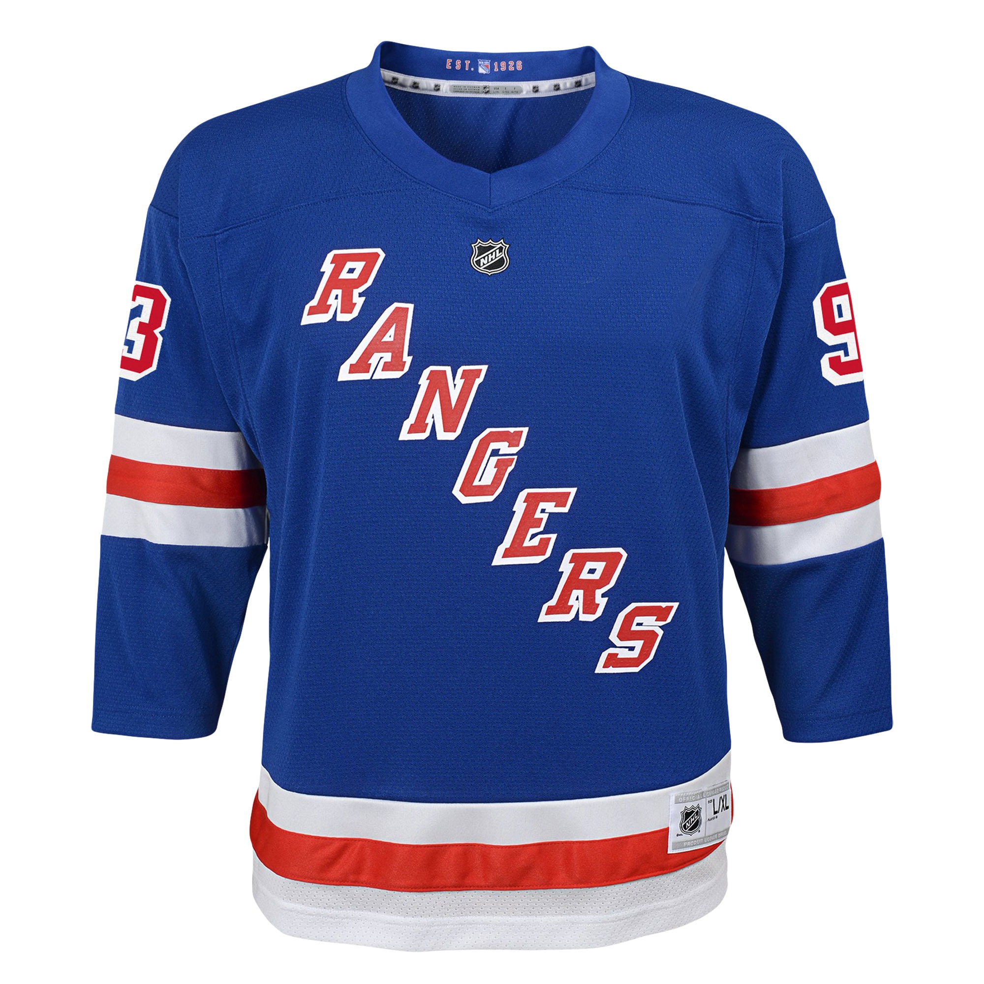 [LK] Mika Zibanejad New York Rangers Youth Home Replica Player Jersey - Blue