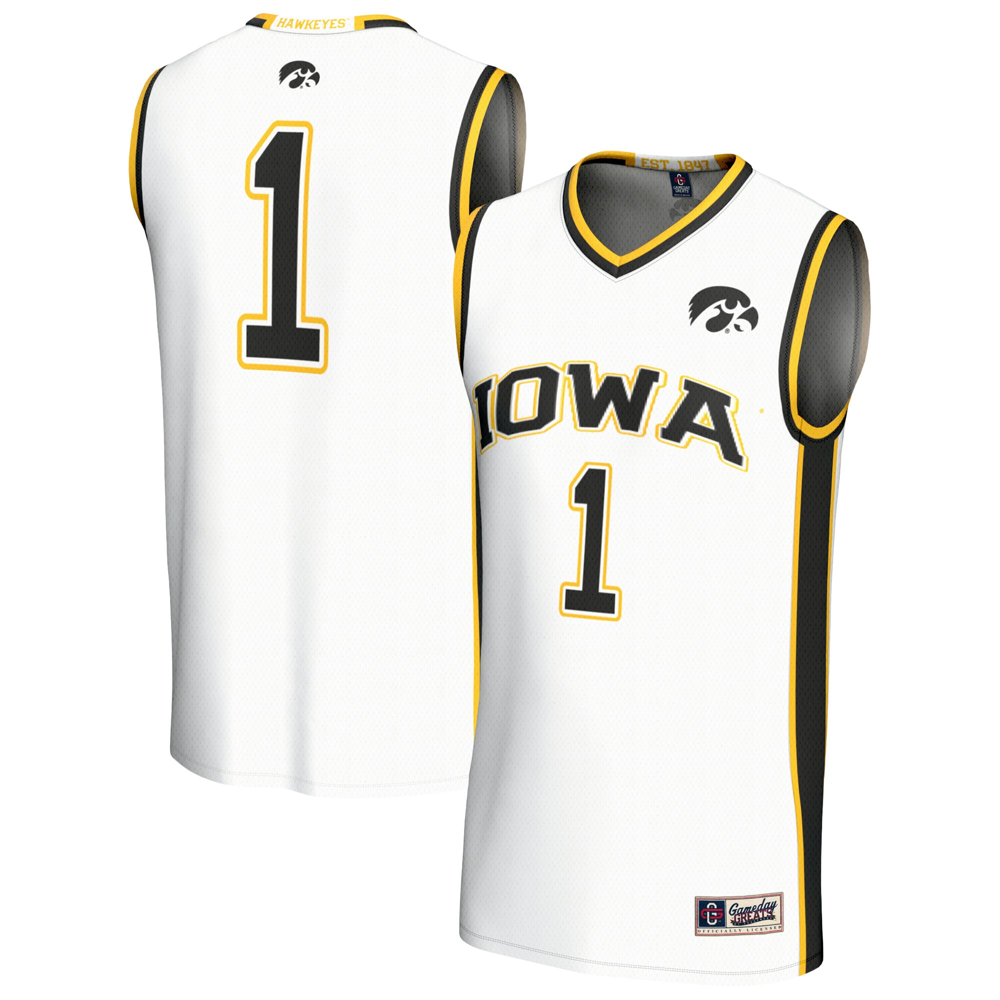 Iowa Hawkeyes GameDay Greats Youth Lightweight Collegiate Basketball Fashion Jersey - White
