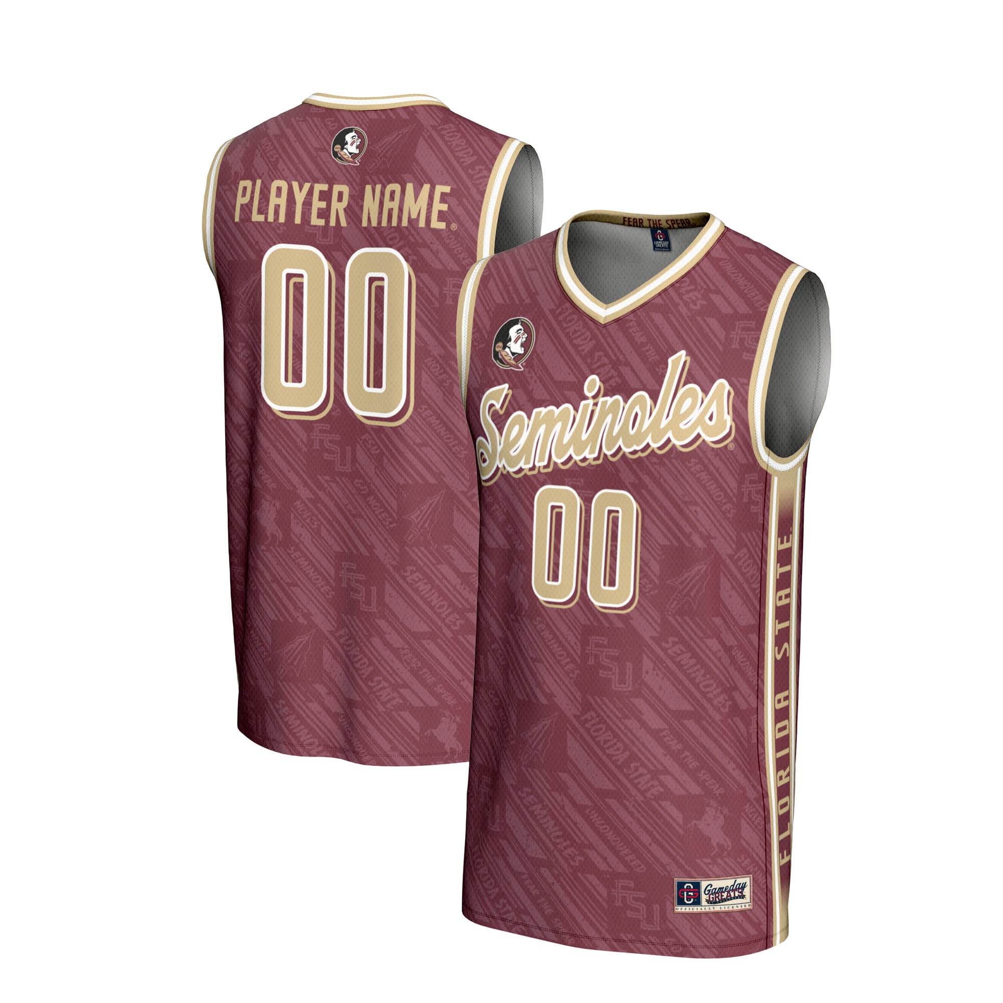 [NJP] Florida State Seminoles GameDay Greats Youth NIL Pick-A-Player Men's Basketball Highlight Print Lightweight Jersey - Garnet