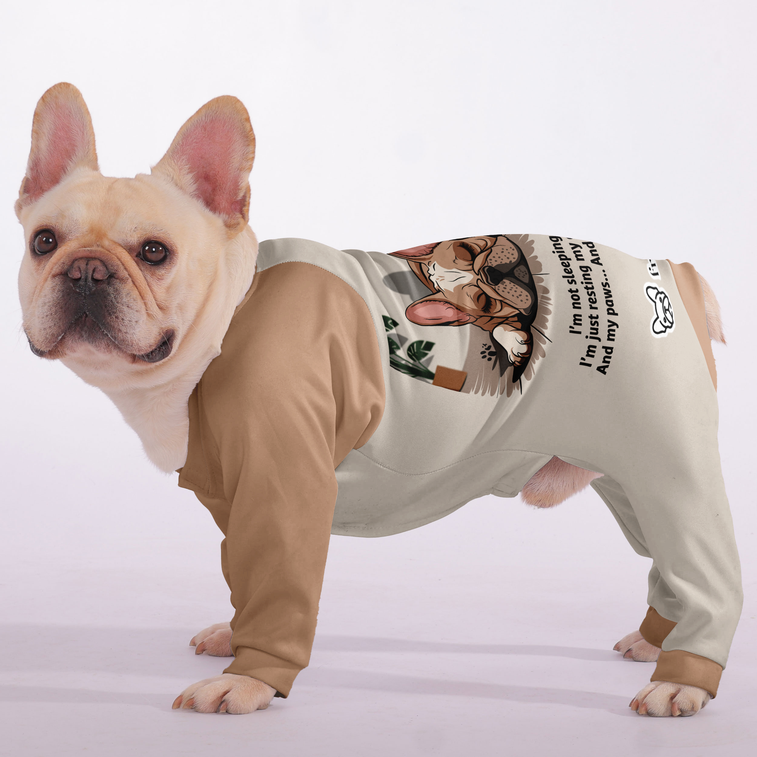 Im not sleeping, Im just resting my eyes... and my paws... and my tail... - Frenchie Pajamas – Ultra-Soft, Cozy, & Adorably Stylish